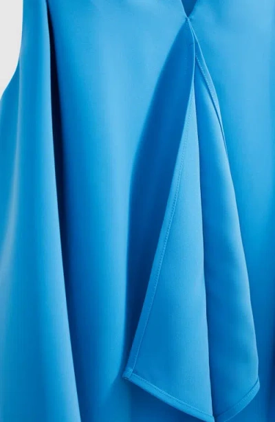 Reiss Simone Cowl Neck Sleeveless Trapeze Top In Blue