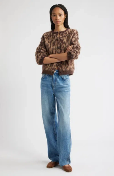 Nordstrom Leopard Crewneck Cardigan In Multi