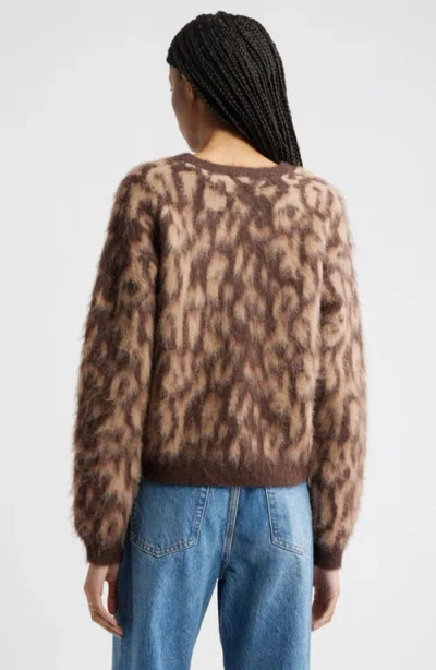 Nordstrom Leopard Crewneck Cardigan In Multi