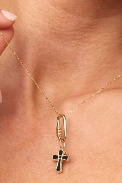 Oradina 14k Gold Bless Me Cross Pendant Charm