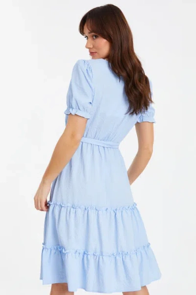 Quiz Textured Frill Detail Midi Dress