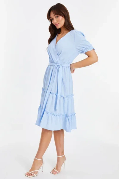 Quiz Textured Frill Detail Midi Dress