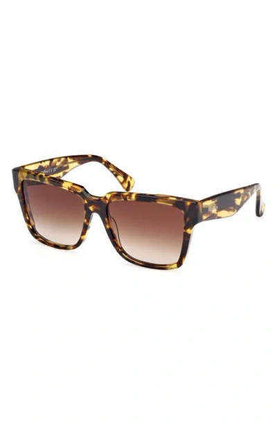 Max Mara Glimpse2 57mm Gradient Polarized Square Sunglasses