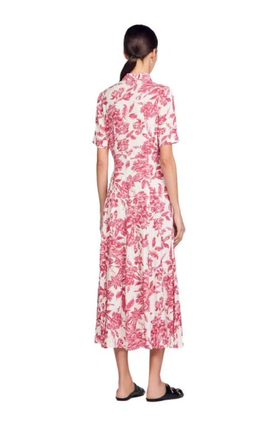 Sandro Floral Patterned Maxi Dress In White