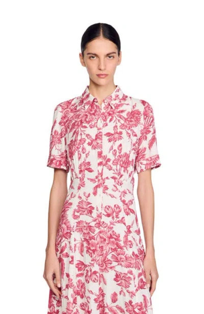 Sandro Floral Patterned Maxi Dress In White