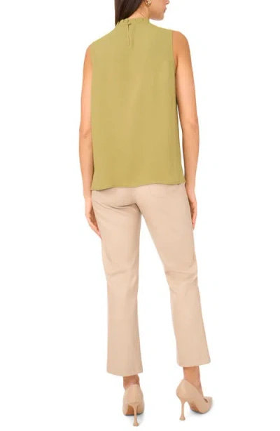 Vince Camuto Pleated Mock Neck Jersey Top In Green