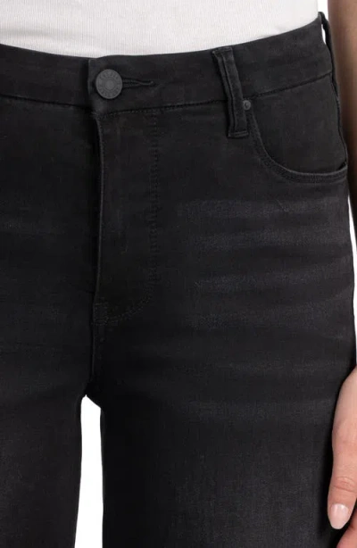 Kut From The Kloth Meg High Waist Raw Hem Wide Leg Jeans In Black