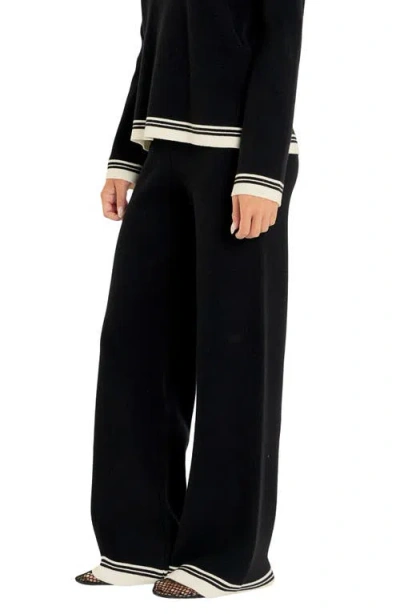 English Factory Contrast Stripe Wide Leg Knit Pants