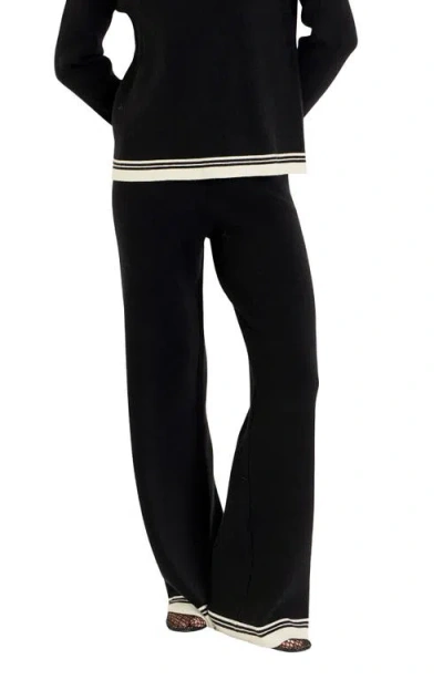 English Factory Contrast Stripe Wide Leg Knit Pants