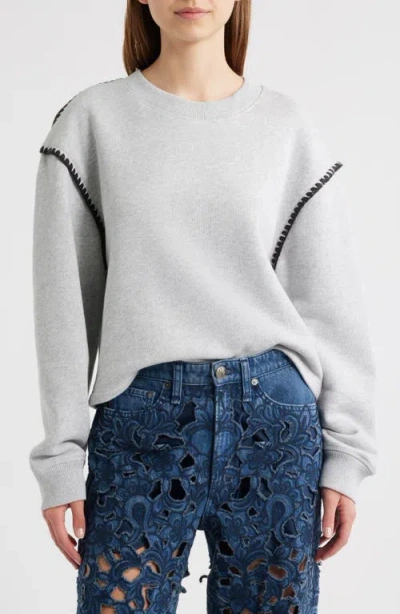 Rag & Bone Vintage Blanket Stitch Sweatshirt In Gray