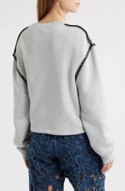 Rag & Bone Vintage Blanket Stitch Sweatshirt In Gray