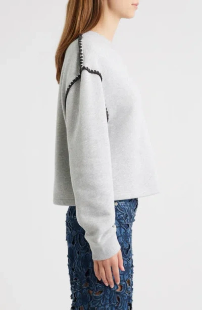 Rag & Bone Vintage Blanket Stitch Sweatshirt In Gray