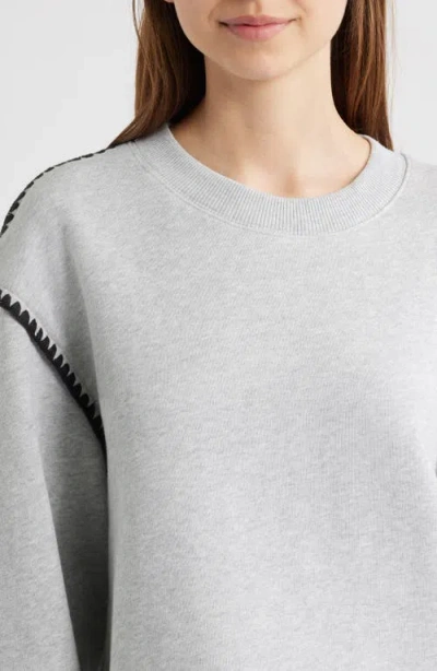 Rag & Bone Vintage Blanket Stitch Sweatshirt In Gray