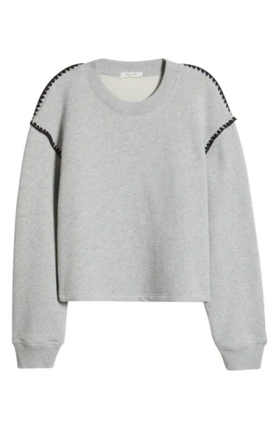 Rag & Bone Vintage Blanket Stitch Sweatshirt In Gray