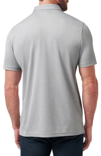 Travismathew Handsome Town Dot Print Piqué Button-down Polo In Gray