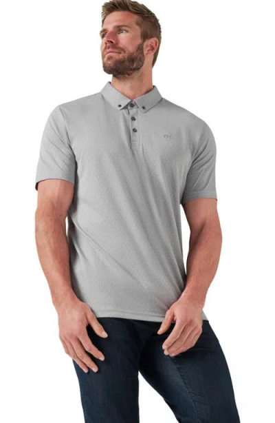 Travismathew Handsome Town Dot Print Piqué Button-down Polo In Gray