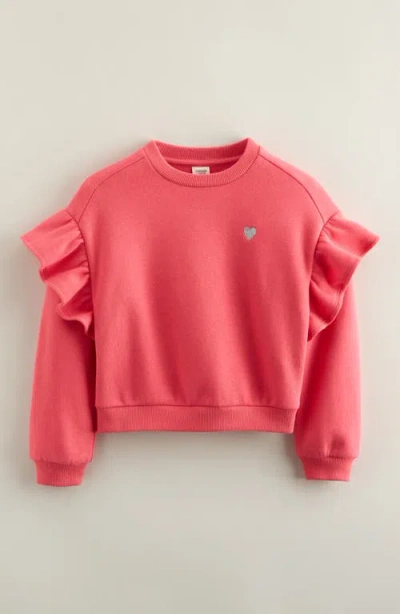 Tucker + Tate Kids' Ruffle Crewneck Sweatshirt In Pink