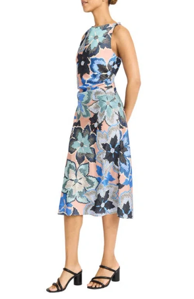 Maggy London Floral Sleeveless Sheath Midi Dress