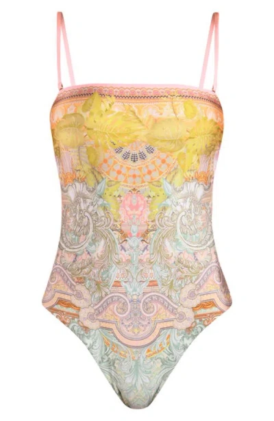 Sunshine 79 Dreamland Bandeau One-piece Swimsuit In Multi