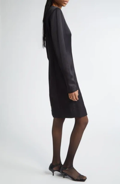 Totême Toteme Long Sleeve Double Face Satin Shift Dress