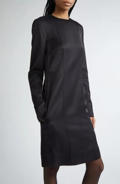 Totême Toteme Long Sleeve Double Face Satin Shift Dress