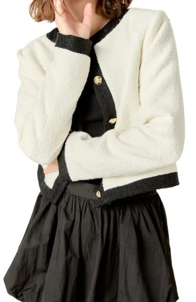 English Factory Collarless Tweed Jacket