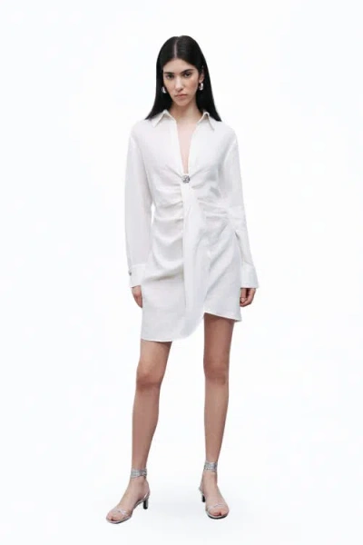 Nocturne Linen Mini Dress With Accessory Detail