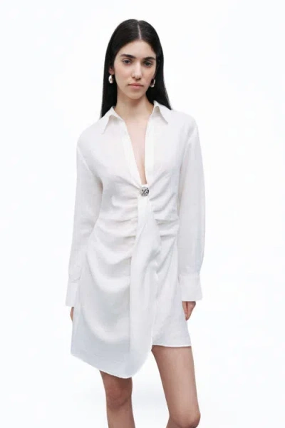 Nocturne Linen Mini Dress With Accessory Detail