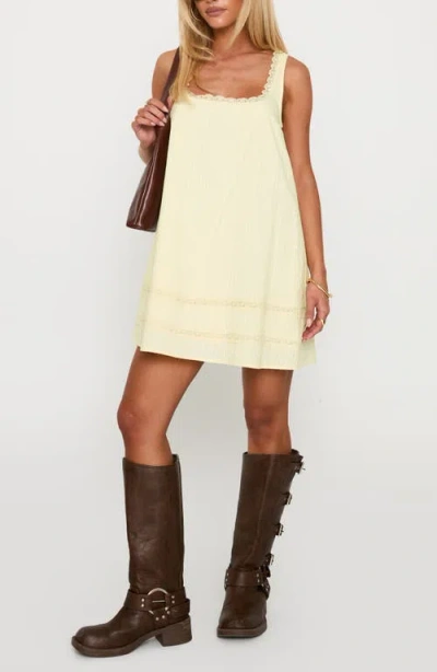 Princess Polly Landon Lace Trim Shift Mini Sundress In White