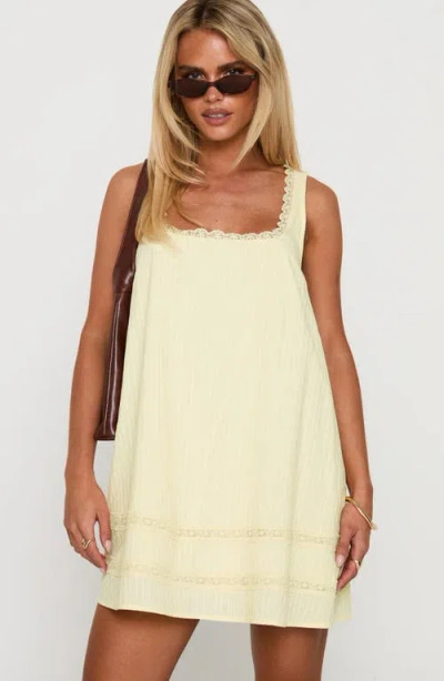 Princess Polly Landon Lace Trim Shift Mini Sundress In White
