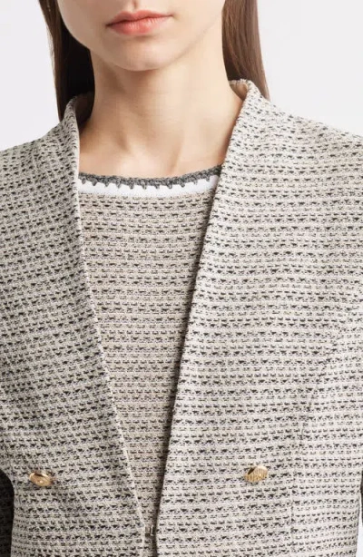 Ming Wang X Tanya Foster Tailored Fit Tweed Jacket