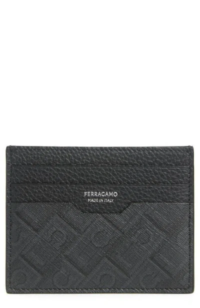 Ferragamo Gancio Monogram Leather Card Case