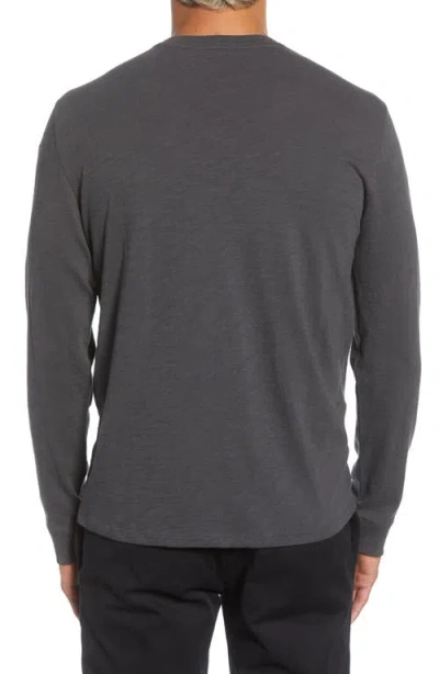 Vince Long Sleeve Slub Henley In Gray
