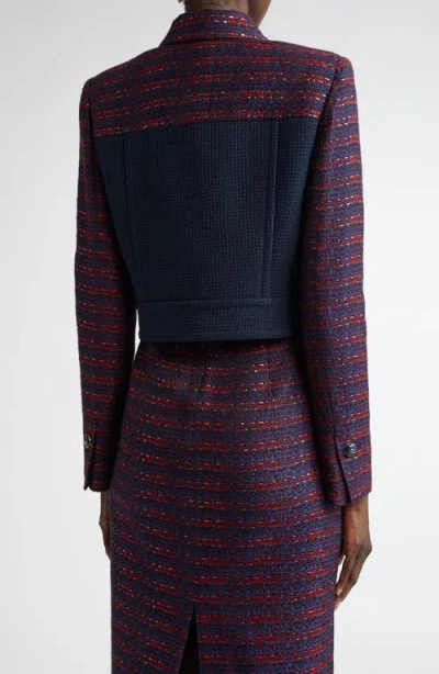 St John St. John Collection Colorblock Tweed Crop Jacket In Multi