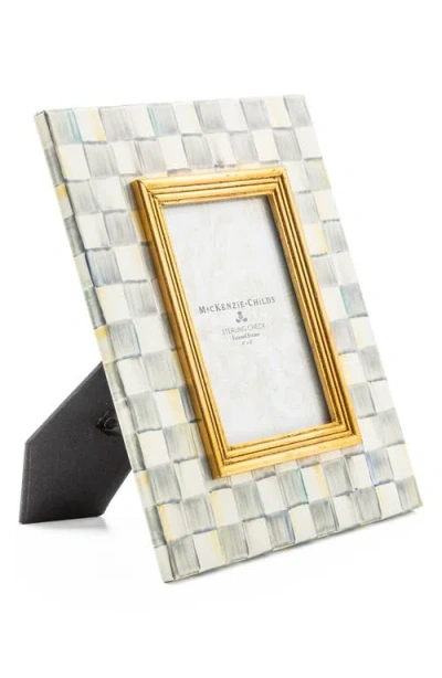 Mackenzie-childs Mackenzie Childs Sterling Check Enameled Steel 4 X 6-inch Picture Frame