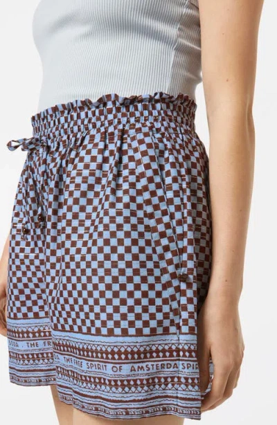 Scotch & Soda High Waist Stripe Cotton Blend Drawstring Shorts
