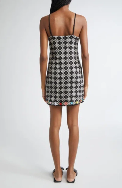 Yanyan Argyle Jacquard Knit Minidress