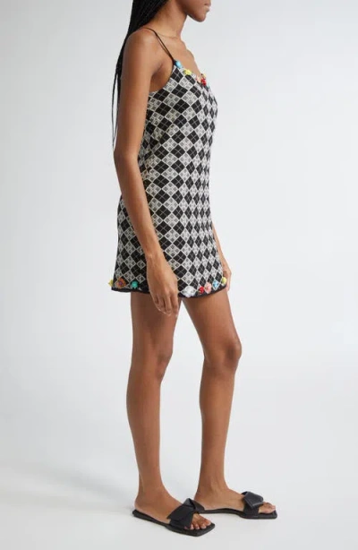 Yanyan Argyle Jacquard Knit Minidress
