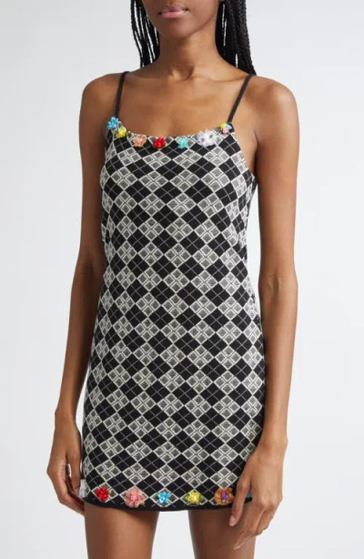 Yanyan Argyle Jacquard Knit Minidress