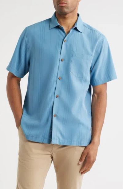 Tommy Bahama Coastal Cool Corso Vines Camp Shirt In Blue