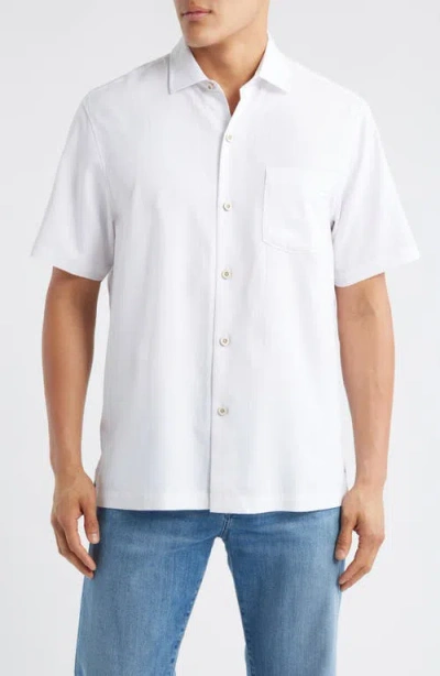 Tommy Bahama Tropic Isle Short Sleeve Button-up Silk Camp Shirt In White