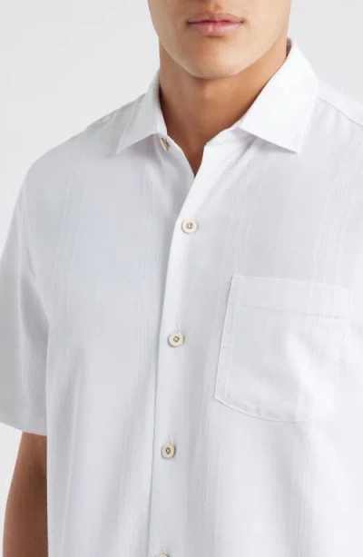 Tommy Bahama Tropic Isle Short Sleeve Button-up Silk Camp Shirt In White