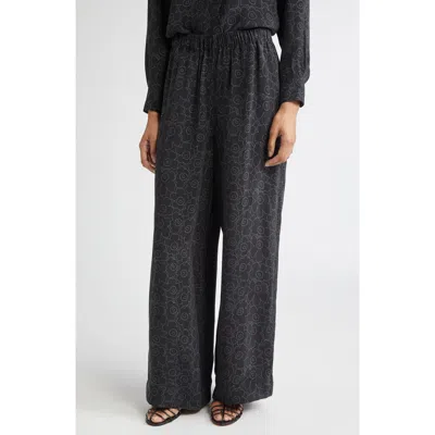 Marimekko Oanet Piirto Unikko Wide Leg Pants In Gray