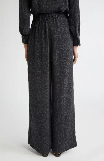 Marimekko Oanet Piirto Unikko Wide Leg Pants In Gray