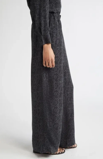 Marimekko Oanet Piirto Unikko Wide Leg Pants In Gray