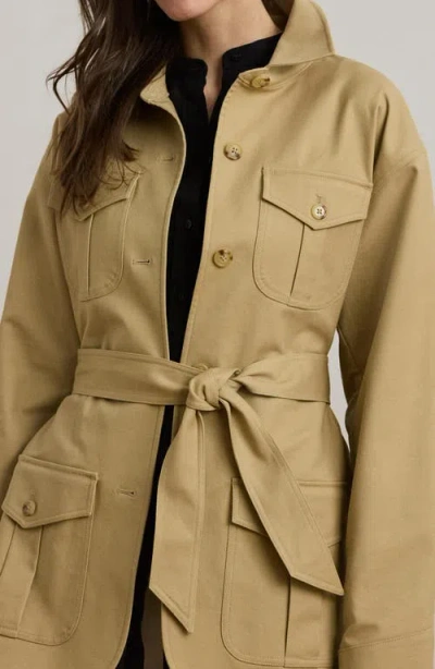 Ralph Lauren Double-faced Stretch Cotton Field Jacket In Brown