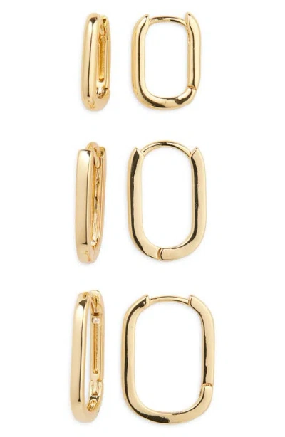 Nordstrom Set Of 3 Oval Hoop Earrings