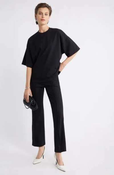 Nordstrom Pull-on Ponte Trousers In Black