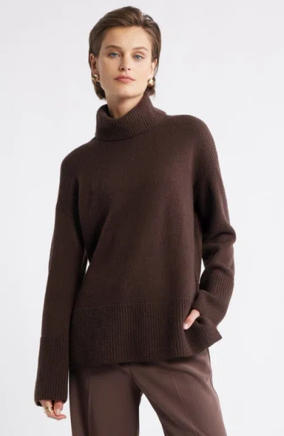 Nordstrom Wool & Cashmere Turtleneck Sweater In Brown
