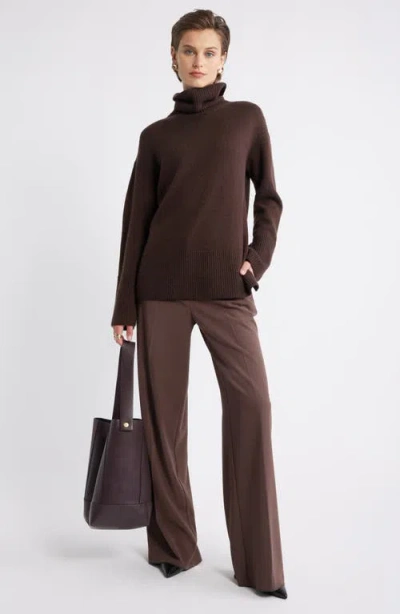 Nordstrom Wool & Cashmere Turtleneck Sweater In Brown